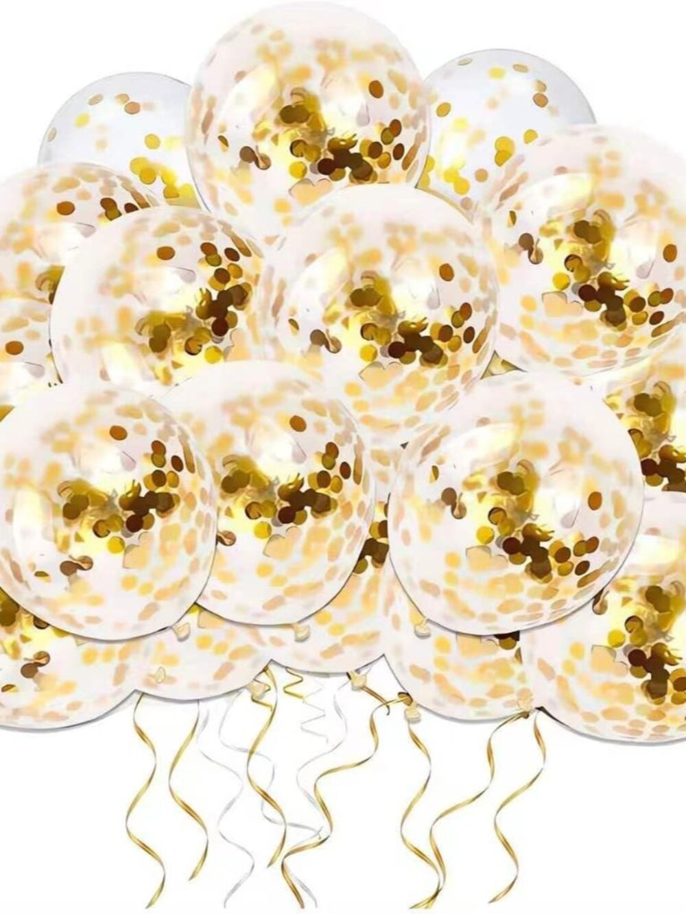 50pcs Gold Confetti Latex Balloons, 12 inch Gold Balloons with Golden Paper Dots